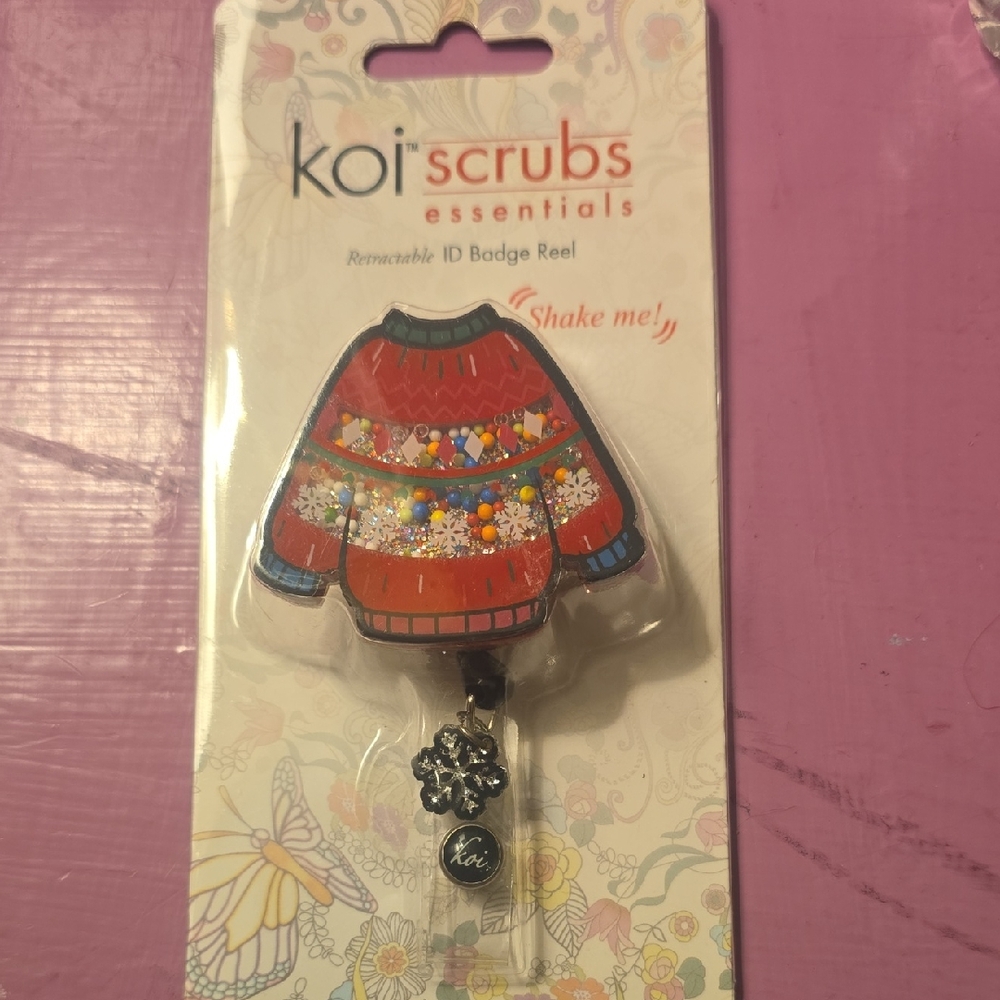 Smart Scrubs Vibrant Sweater Badge Reel